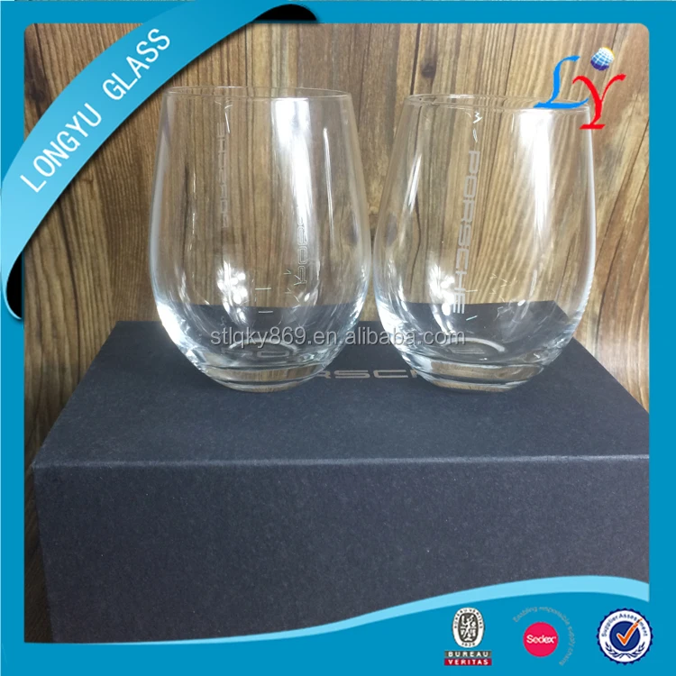 cheap egg shaped stemless wine glasses wholesale glass