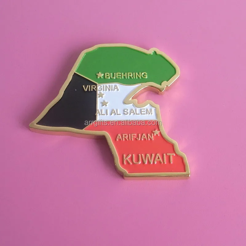 خريطة بلد الكويت مع لون العلم المينا عملة