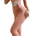 2019 new hot sale color pocket brand yoga pants wholesale gym tight hip pants
