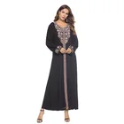 2019 New design personalized embroidery patch Ladies Muslim woman Dress Dubai islamic clothing abaya hijab kaftan jilbab