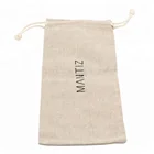 Custom printing Natural linen produce food drawstring storage bag