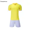 wholesale unisex sublimation blacnk V neck soccer team wear shirts with shorts