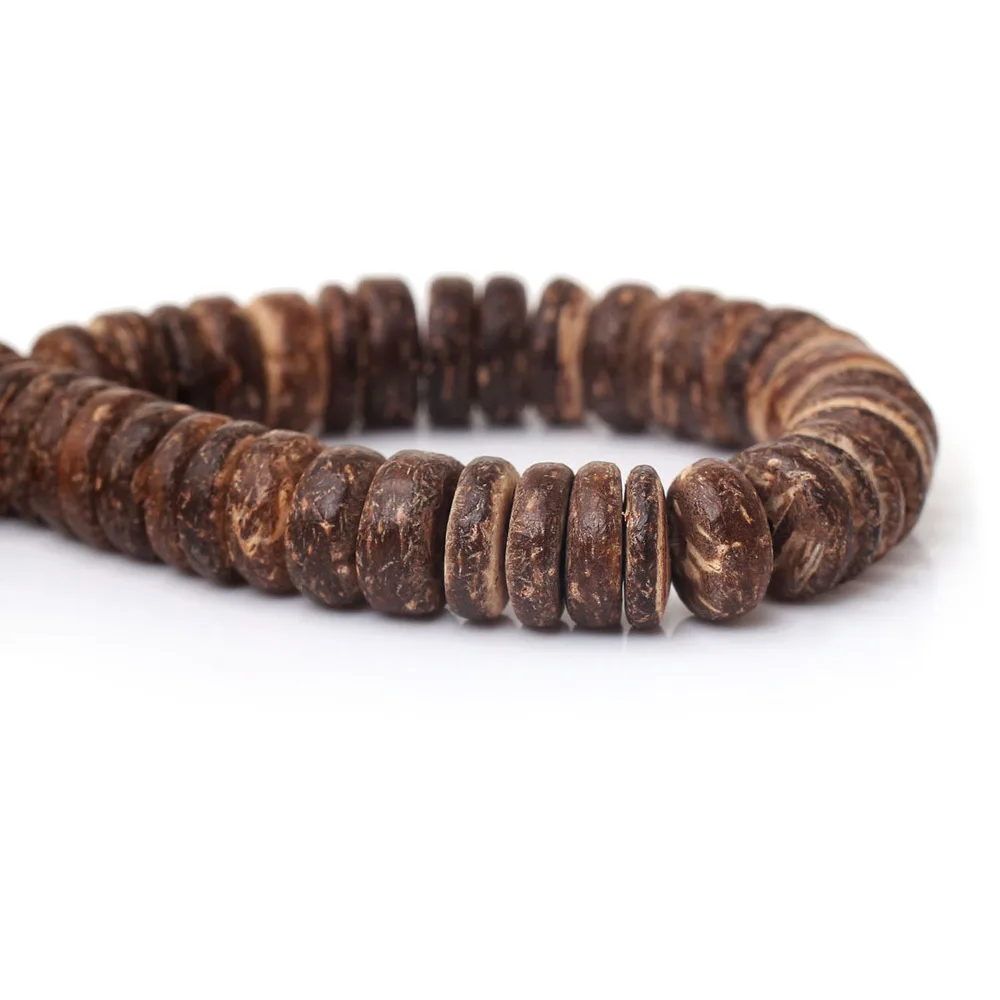 Coconut Shell Spacer Beads Flat Round Coffee About 10mm Dia,Hole:About 1mm,41cm,3 Strands(About 112 PCs/Strand) 2015 new