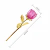 Our Wedding Favors Romantic Flower Giveaway Gift 24K Gold Leaves Lovely Pink Crystal Rose
