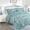 European Handmade High Quality Bird Floral Coverlet Bed Cover Queen Size 230*250cm 3PCS Washable 100% Cotton Bedspread