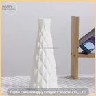 Fine Porcelain Flower Vase With Prismatic Embossment