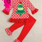 Wholesale girls Christmas outfits adorable children Christmas clothing set cute girls fall boutique outfits