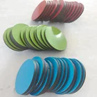 Strong die cut round rubber magnet with pvc
