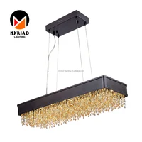 Rectangle Modern Chandelier Crystals Pendant Light