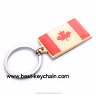 zinc alloy souvenir metal custom canada flag keychain (BK52572)