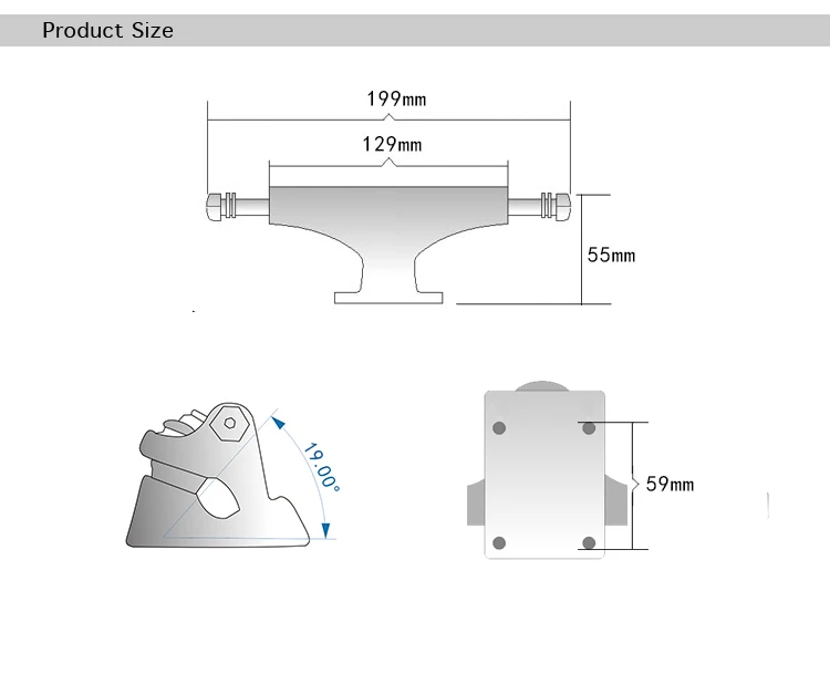 Custom high quality gravity castng black skateboard truck with hollow