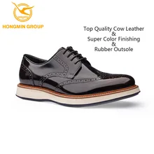China guangzhou shoe factory bulk wholesale high quality luxury flat sole business causal genuine leather shoe for men