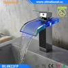 Beelee Hydro Power LED Waterfall Glass Faucet Basin Mixer Taps