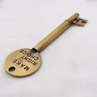 Customized high quality soft enamel cozy house blank key door lock keys make your own individual key Keychain Ring