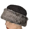 Oem Fashion Upbrim Quilting Nylon Faux Fur Winter Russian Hats Grey Beanie Hat For Women