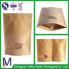 Standing up brown color raw materials of kraft paper bags for powdered dried food packaging