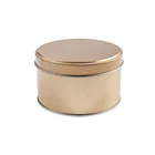 Gold printed round metal cosmetics tin can wax tin box
