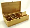 Adjustable Tea Box Storage Organizer Bamboo Latching Lid