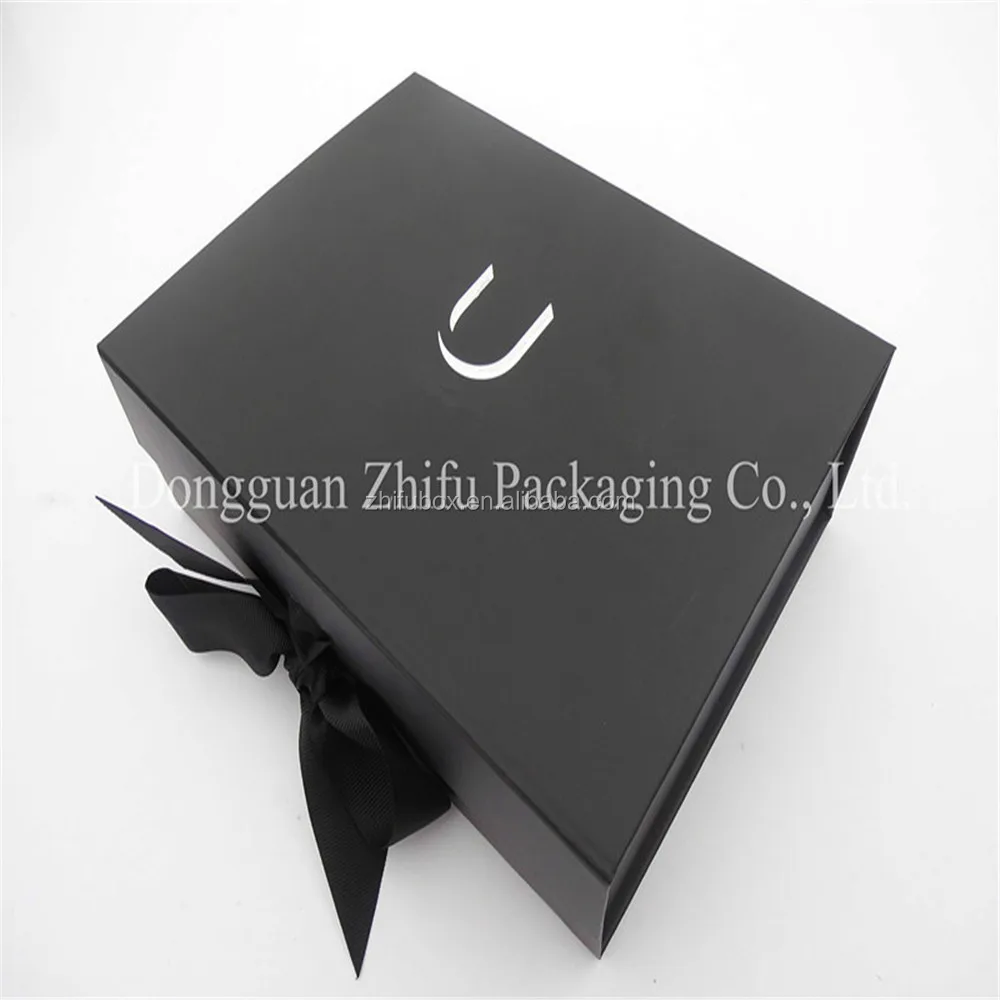 folding box, folding paper box, foldable gift box with ribbon