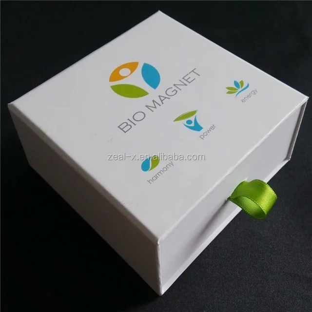 top quality mini paper box with velvet flocked and green ribbon