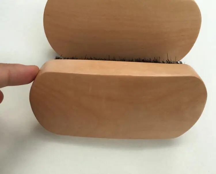 Black Wild Boar Bristle brush with wooden handle for Men shaving brush wooden carving can be logo