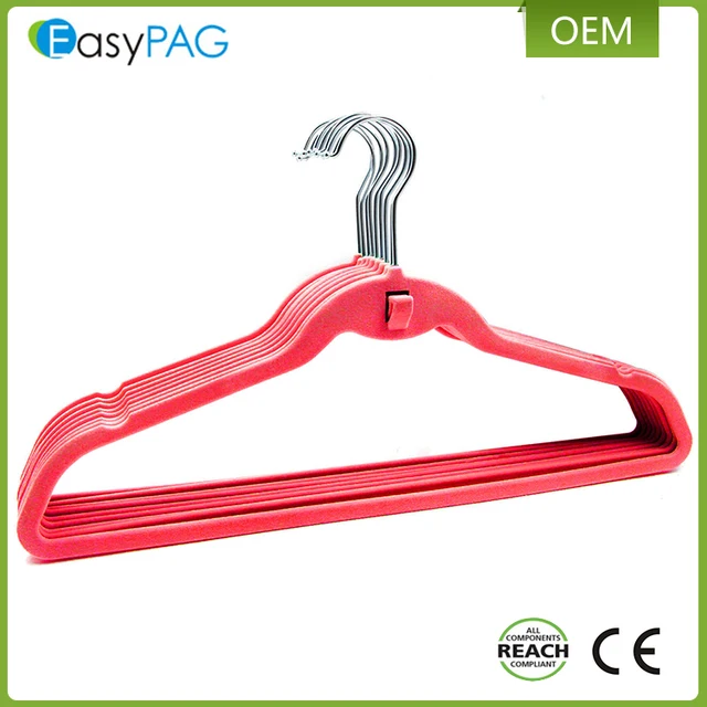 New designer lovely red velvet non-slip outdoor balcony clothes coat hanger