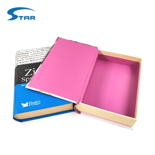 decorative custom magnetic paper hollow fake book box