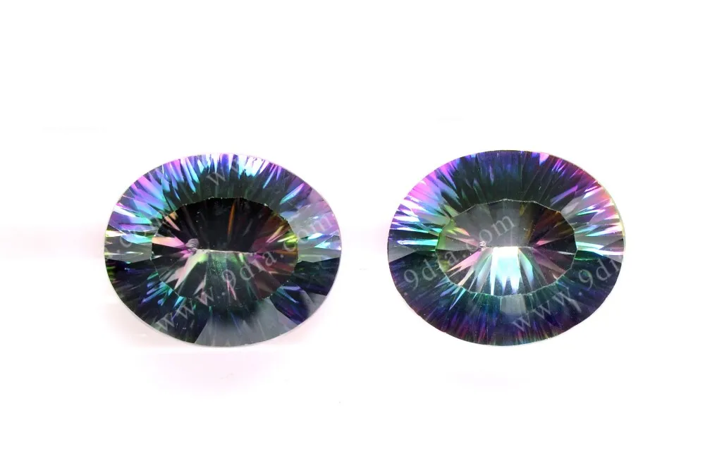 Good Guality Pear Concave Cut 12*8mm Natural Rainbow Mystic Topaz Gemstones