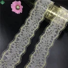 gold lurex nylon lace with eyelash ready to ship