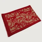 High quality silk scarf red and camel color Fashion ladies scarf 100% pure silk jacquard scarf for men's and ladies