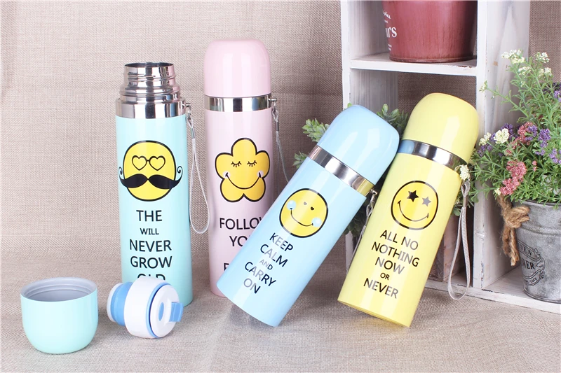 Stainless steel insulated thermos bottle travel mug