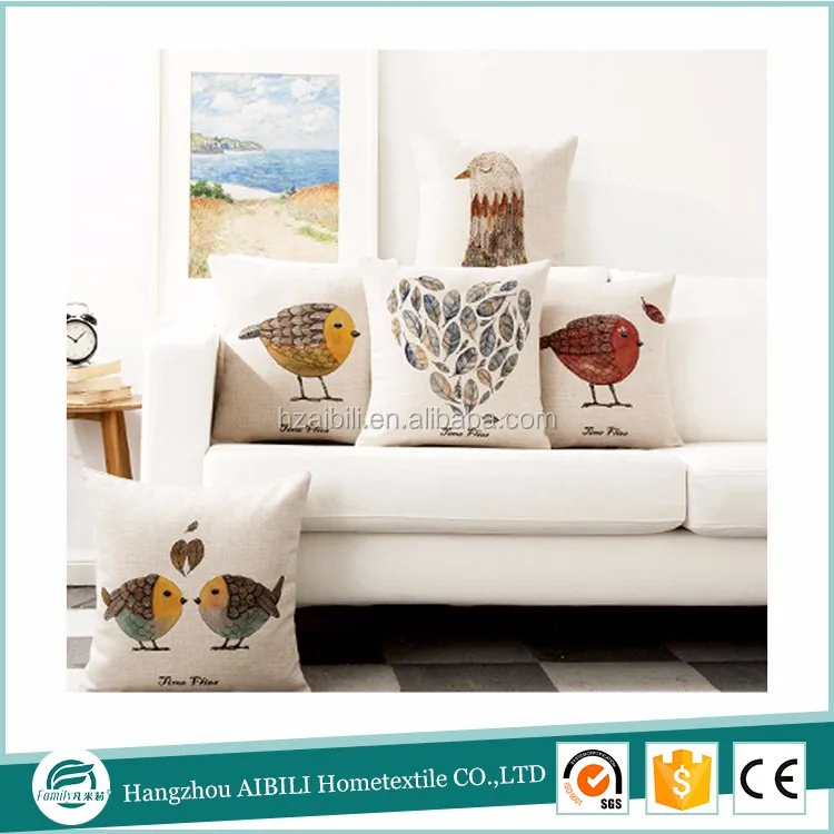 Newest Sofa Pillows And Cushion Covers Replacement With Birds And