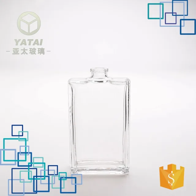 4240#-95ml square wholesale parfum transparent clear glass bottle