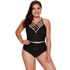 Summer Bikini Triangular Split Swimsuit for Women with High Waist Swimming Suit Large Size