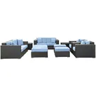 2018 Green weatherproof pe rattan garden classics outdoor furniture