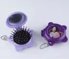 Wholesale folding makeup pressing folding hair brush comb with mirror