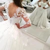 2019 Latest Long Sleeve Wedding Dress Women Dresses Mermaid Bridal Gown Heavy Lace Appliques Two Pieces Detachable wedding gown