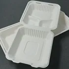 8" 3-Compartment Wholesale Biodegradable Clamshell Dinnerware Set