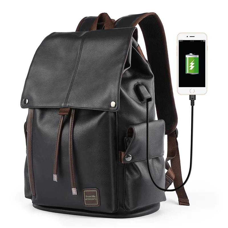 MOYYI водонепроницаемый школьная сумка Модный Оригинальный дизайн для мужчин кожаный рюкзак черный Путешествия back pack сумки
