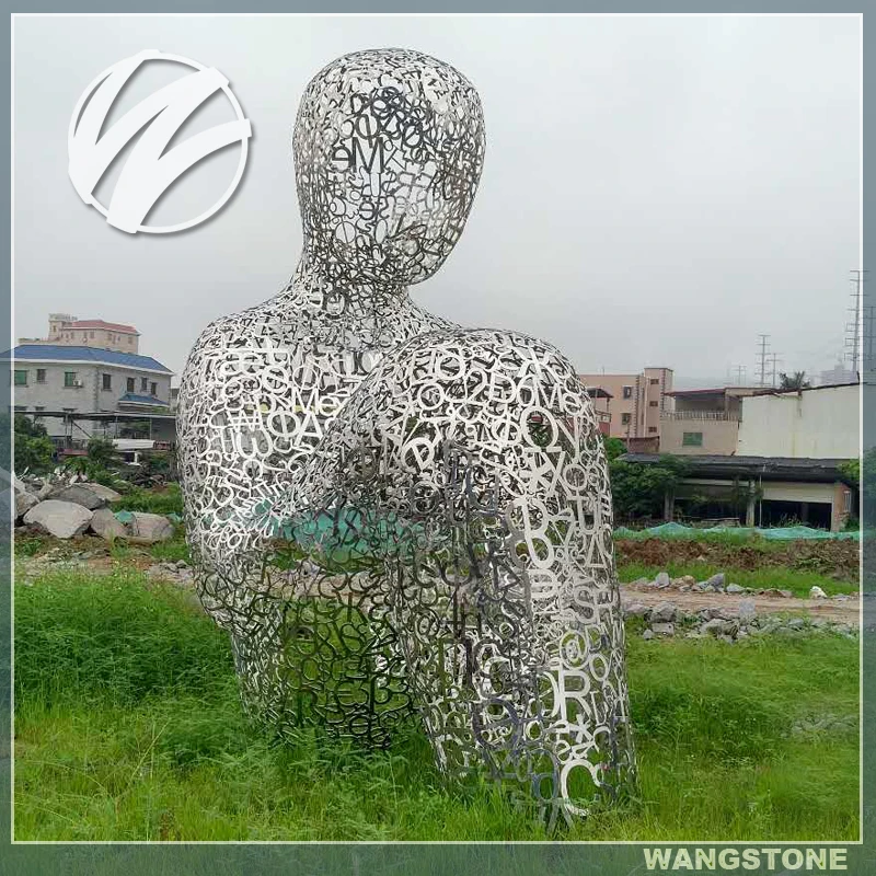 Urban Public Art Stainless Steel Human Figure Sculptures