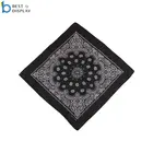 Hip Hop 100% Cotton Custom Logo Printed Square Head Scarf Bandana
