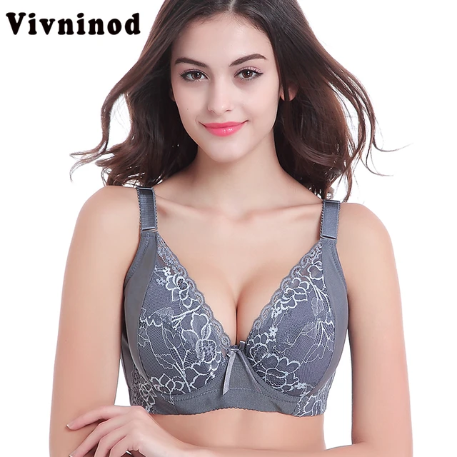 Vivninod Hot Selling Big Size Push Up Bra Embroidery Bowknot Lace Women  Intimates Big Size Full D Cup Bras Underwear Bras - Bras - AliExpress