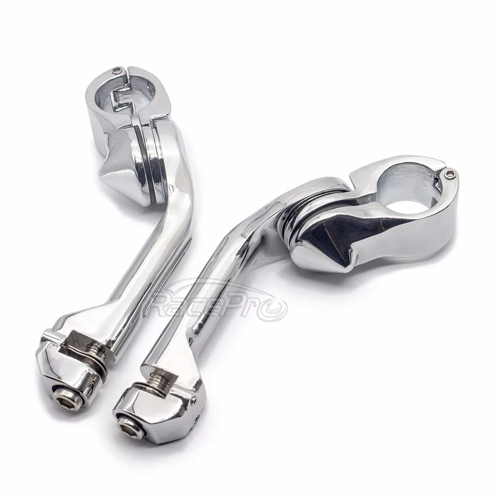 1 1 4 Chrome Long Angled Adjustable Highway Pegs Mount Kit For Harley