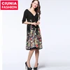 5042# midi V-neck long skirt Bohemian summer sexy formal plus size women dresses