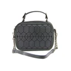 Geometric Luminous Purses Satchels Bags with Zipper Closure Reflective Chain Handbags Women Fashion Bag