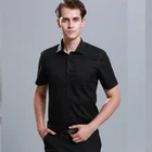 NEW PRODUCT 2018 100% Cotton Mens Short Sleeve Black Shirt