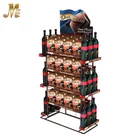 SM533 floor standing metal material steel display racks for chocolate and wine