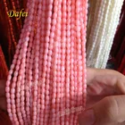 Oil Dyed Pink Natural Bamboo Coral Rice Beads For Necklace