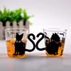 2018 Hot Sell Cute Creative Cat Kitty Glass Mug Cup Tea Cup Milk Coffee Cup Music/Dots/English Words Home Office Cup