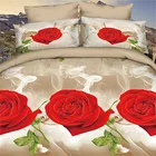 Hot Selling Home Textiles 3d flower printed king 100%cotton bed sheets bedding set